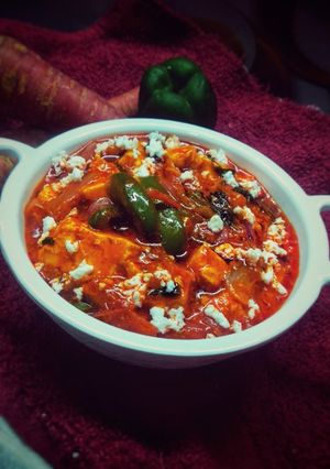 A picture of Kolhapuri paneer.