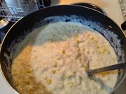 A picture of chicken and sweetcorn soup