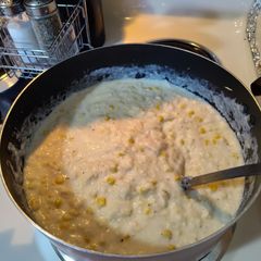 A picture of Chicken and sweet corn, potato chowder.