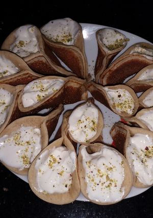 صورة لوصفة قطايف بالقشطة