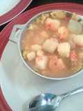 Mofongo con Sopa de Mariscos