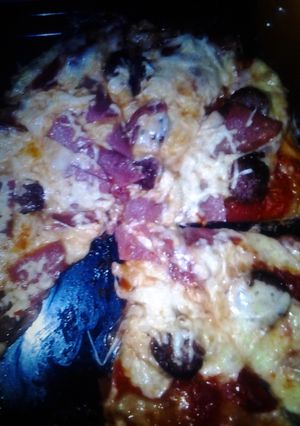 Una foto de mi receta de pizza..
