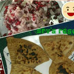 A picture of Stuffed healthy triangular paratha.