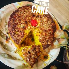 A picture of Bakery style dry fruit cake(without oven).