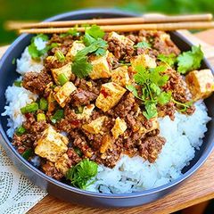 A picture of Mapo Tofu with Wagyu Ground Beef.