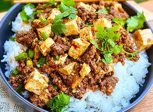 A picture of Mapo Tofu with Wagyu Ground Beef.