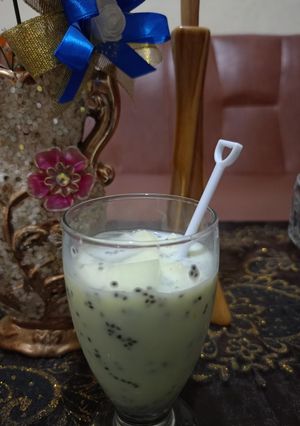 Foto resep Es Melon Susu chia seed