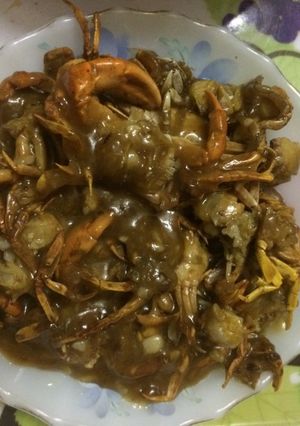 Hình của món Cua đồng xào me.