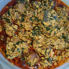 Egusi soup A picture of Egusi soup.