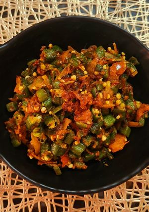 A picture of Masala Okra.