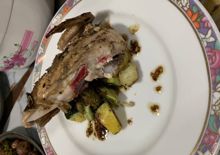 Recipe of Quick Green herbed grilled chicken with oven roasted vegetables
