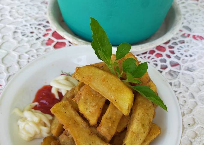 Ternyata begini lho! Bagaimana cara membuat Kentang goreng tepung crispy dijamin nagih banget