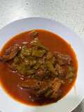 Carne con chile y Nopales