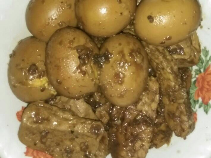 Resep Bacem telor,tempe,tahu, Lezat