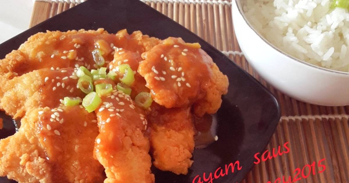 Resep Ayam wijen saus oriental oleh amei - Cookpad