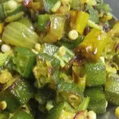 A picture of Bhendi Chi Bhaji(Bhindi Sabji).