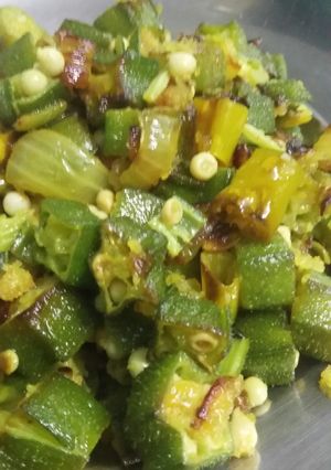 A picture of Bhendi Chi Bhaji(Bhindi Sabji).