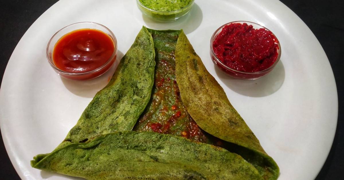 Milti GrainSpinach Dosa Recipe by Er. Amrita Shrivastava Cookpad