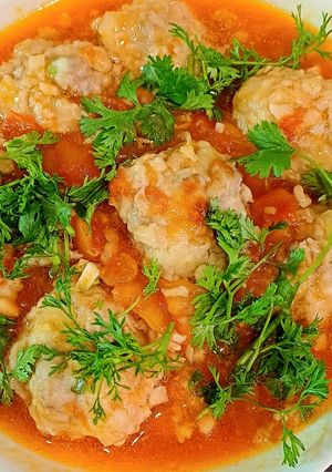 Hình của món Xíu mại sốt cà chua.