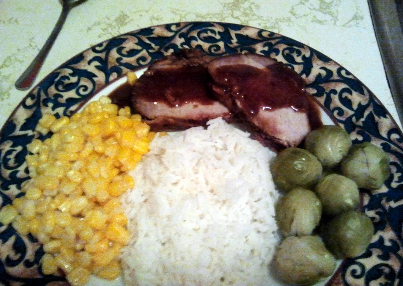 Pork roast with honey-mustard glaze