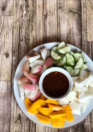 Foto resep Rujak Buah Bumbu Kacang