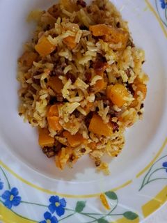 عکسی از دستور پلو کدو حلوایی