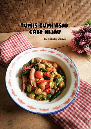 Foto resep Tumis cumi asin cabe hijau