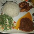 Rice stew with salad & plantain