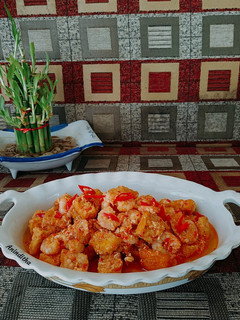 Foto resep Tahu udang masak saus telur pedas asam manis