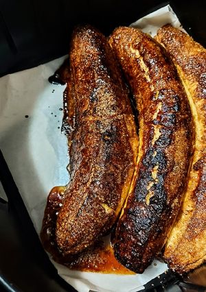Una foto de PLÁTANOS🍌Maduritos Con Costra Dulce en Air-fryer...!😛