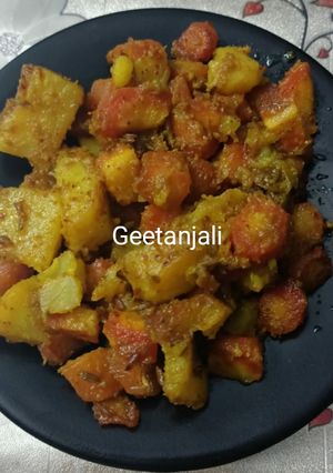 गाजर आलू की सब्जी (gajar aloo ki sabzi recipe in Hindi) रेसिपी मुख्य फोटो