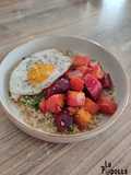 Légumes rôtis au Zaatar, quinoa aux herbes
