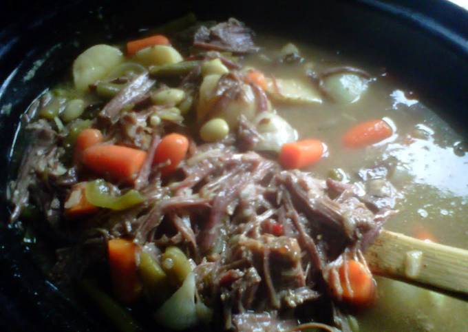 Steps to Prepare Super Quick Homemade Punch Ya Mama Beef Stew Crock pot style