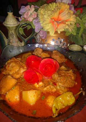 A picture of Aloo chicken.