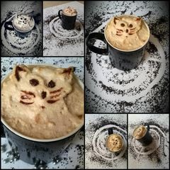 A picture of 3d Cat 🐈🐱Cold Creamy Coffee ☕.
