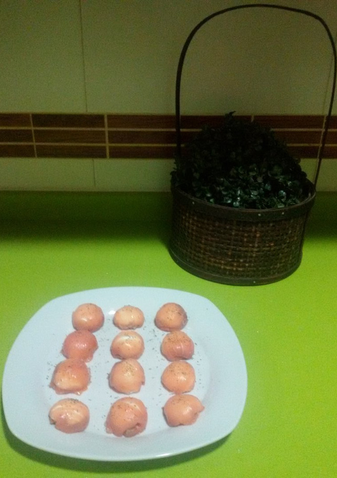 Una foto de Bombones de salmón ahumado