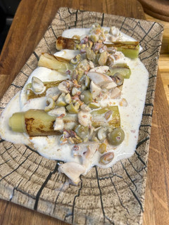 Una foto de Puerros caramelizados con perretxicos