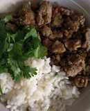 Lentejas con soya y arroz