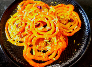 A picture of Kesari Shahi Jalebi - Indian Traditional Sweets.