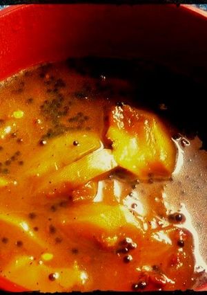 A picture of Methamba- Maharashtrian Raw Mango Relish.