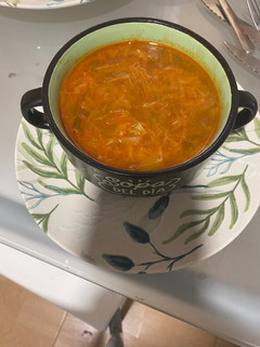 Una foto de Sopa juliana de mi marido