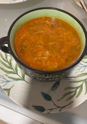 Una foto de Sopa juliana de mi marido