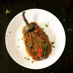 A picture of Baingan Bharta (Mashed Eggplant Curry - Fusion style).