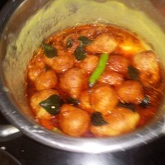A picture of Onion pukode wali kadi(punjabi kadi).