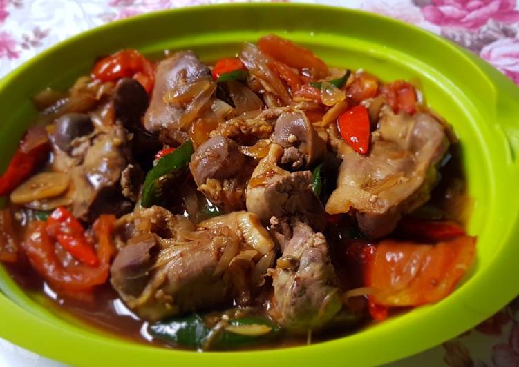 Resep 36. Ati Ampela Asam Pedas Manis yang enak