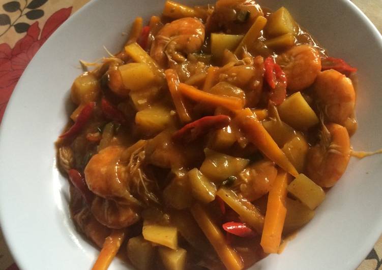 Resep udang pedas asam manis oleh palupi kartika - Cookpad