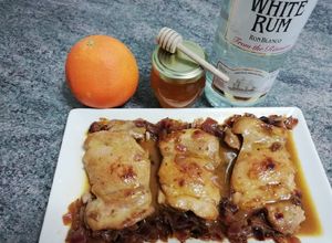 Foto principal de Pollo al ron con miel y naranjas