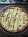 Tarta de coles de Bruselas y salame