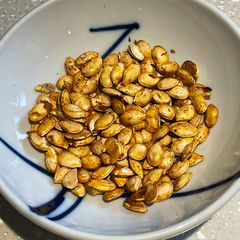 A picture of CookEveryPart Roasted Cumin Spiced Pumpkin Seeds.