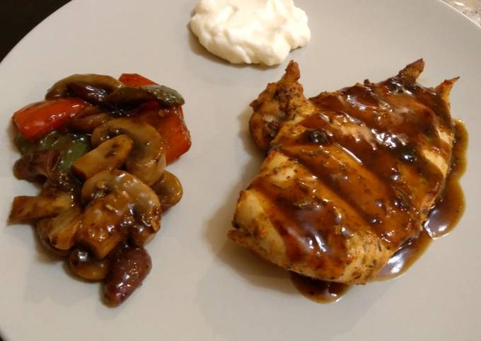 Recipe of Ultimate Grilled chicken breasts with barbeque sauce